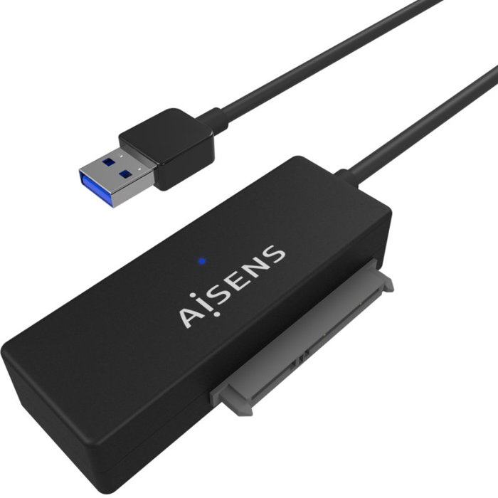 Aisens Adaptador SATA a USB-A ASE-35A01B para discos de 2.5 y 3.5 pulgadas con alimentador